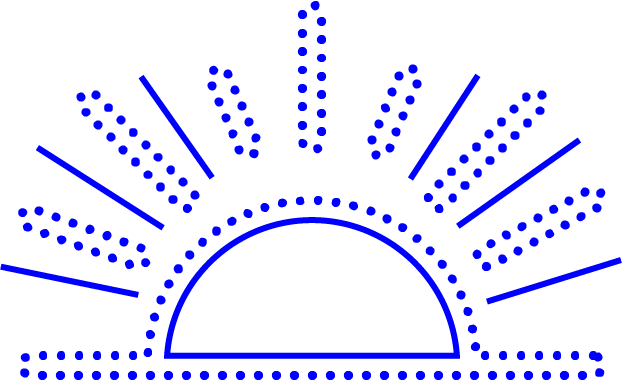 An outstanding blue sun